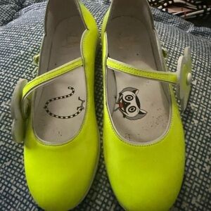 Bright Yellow Mary Jane Shoes Louboutin size 29